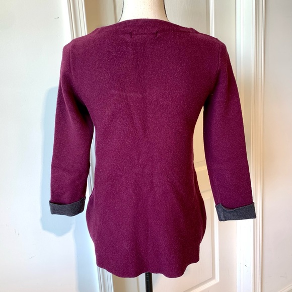 NANETTE LEPORE Wool Blend Contrasting Cuff Zippered Hem Sweater—SZ. Small - Picture 5 of 11